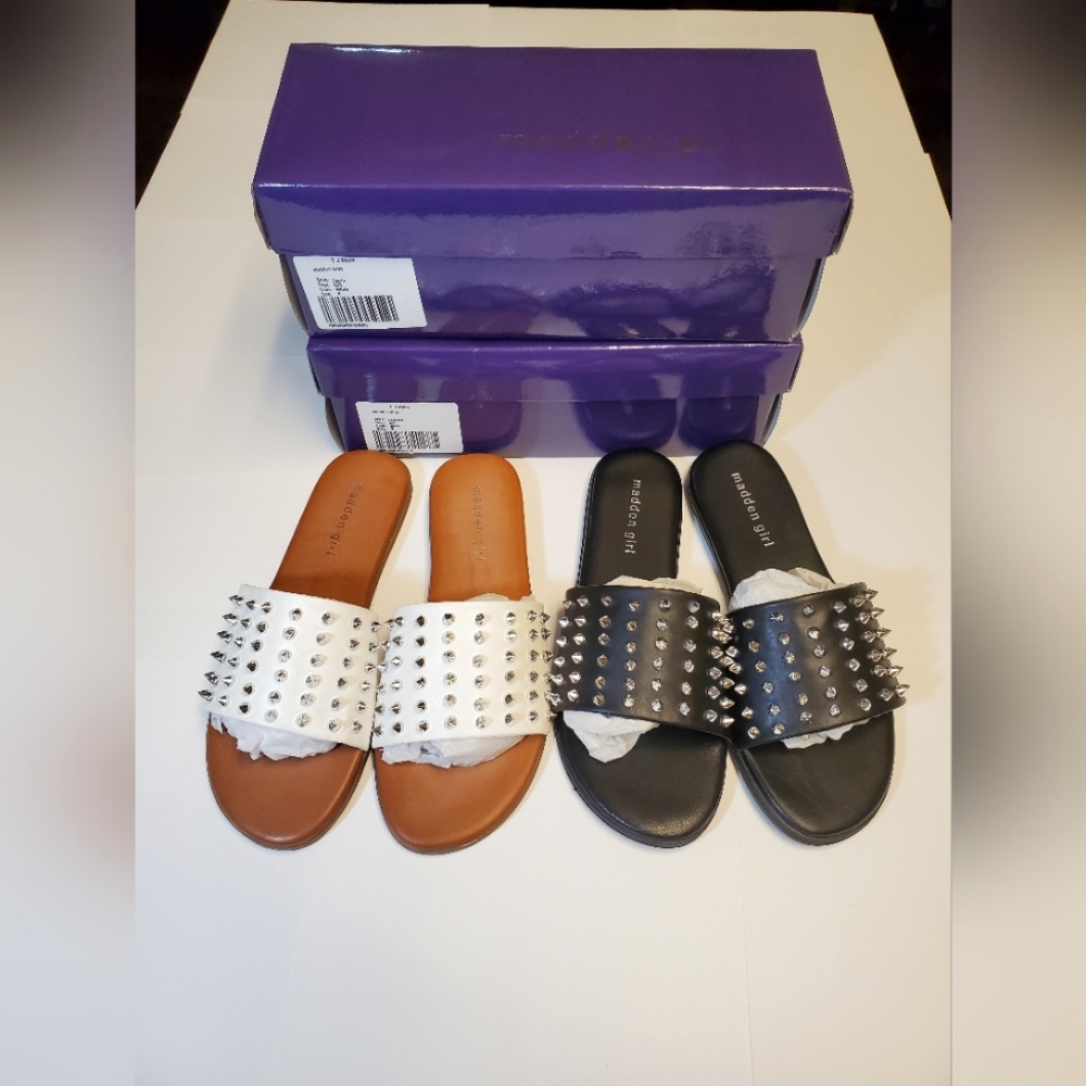 2 New Pairs of Madden Girl Spikey Sandals Size 8